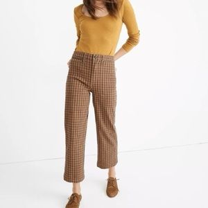 Madewell Slim Emmett Wide-Leg Crop in Brown Check